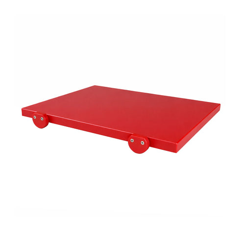 Leikkuulauta - 300x500 mm - Paksuus: 20 mm - HACCP-yhteensopiva - Polyeteeni (PE500) - Punainen - Liukuestojaloilla