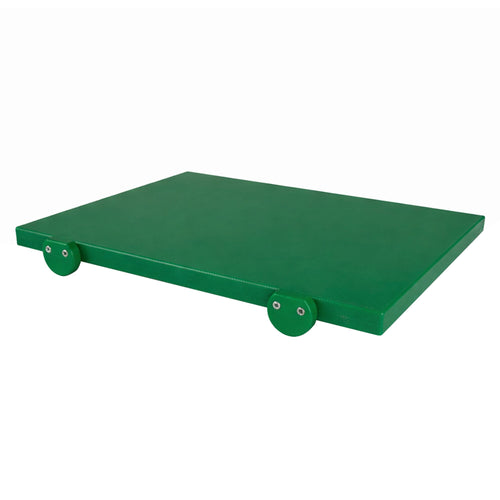 Leikkuulauta - EN 600x400 mm - Paksuus: 20 mm - HACCP-yhteensopiva - Polyeteeni - Vihreä - Liukuestojaloilla
