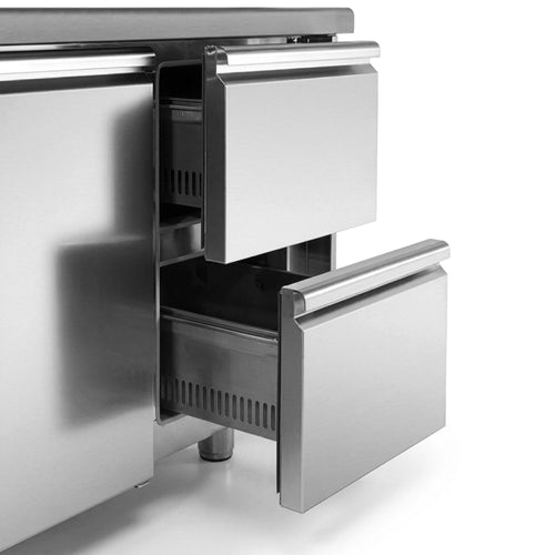 Kiinnityssarja / Kiinnitystarvikkeet - 450x600x330 mm - GN 1/2 - ruostumaton teräs AISI 304, sileä pinta, automaattinen sulkeutuminen - sis. 2 kpl GN 1/2 -laatikkoa - Varten KTS-sarja; toimitetaan kasaamattomana