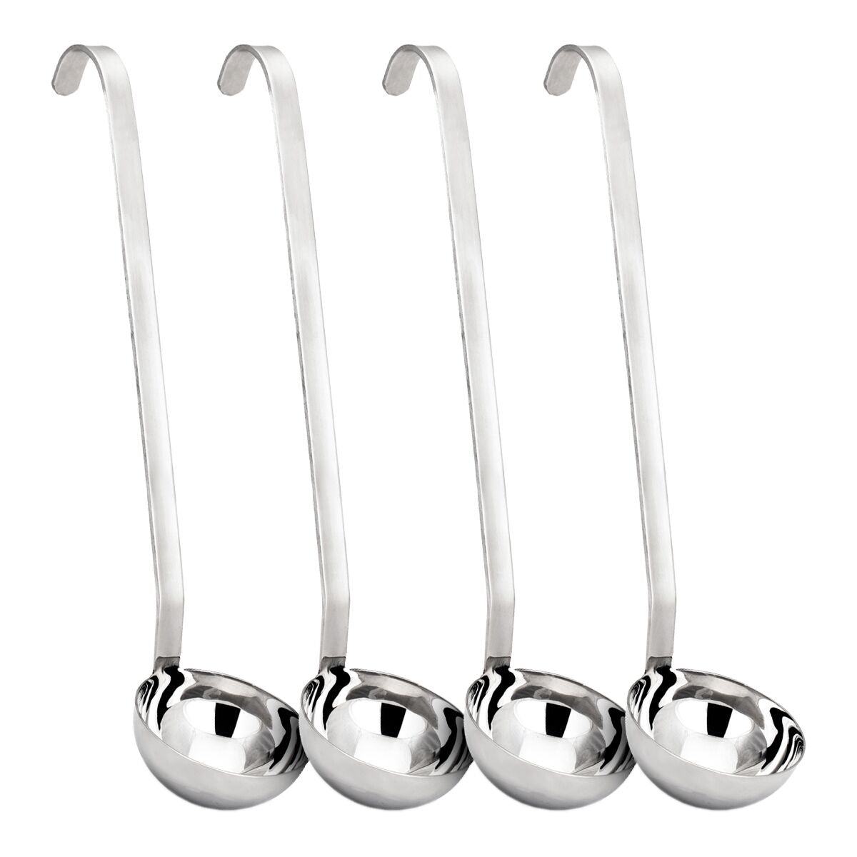 (4 pcs) Soup Ladle - Ø120mm - Length: 400mm - Stainless Steel