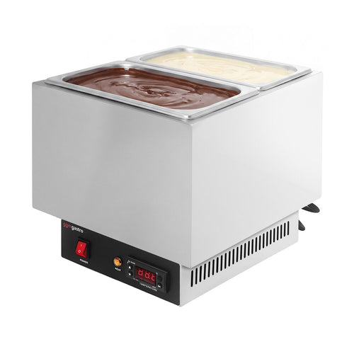 Suklaan sulatuslaite - 2x GN 1/4 - 250 W - sis. 2 kantta ja 2 GN 1/4 -astiaa