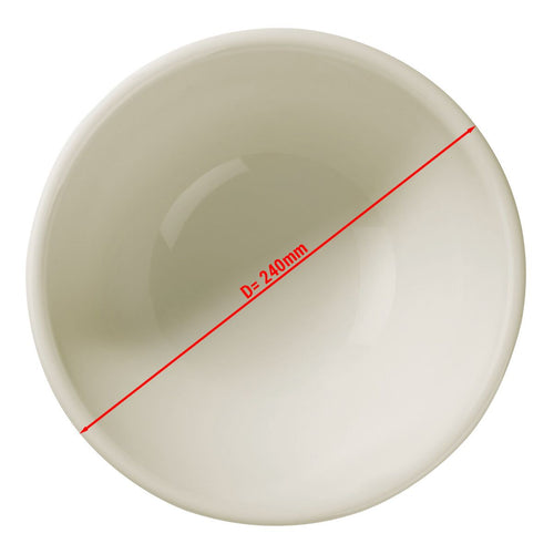 (6 pcs) Soup Plate - Porcelain - round - Ø 240mm - Depth: 60mm - Cream