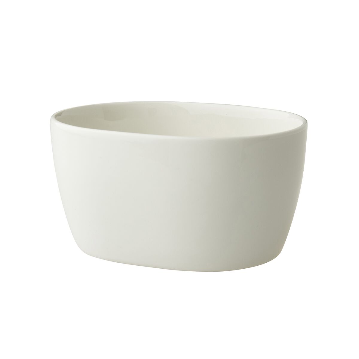 (6 kpl) Tarjoilukulho - Lux - posliini - 100 ml - soikea - 130x110 mm - pinottava, konepesunkestävä, mikroaaltouunin ja uunin kestävä, ammattikäyttöön - elefantinluunvalkoinen