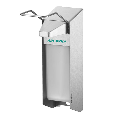 AIR-WOLF | Lever-Operated Wall-Mount Soap & Sanitiser Dispenser – Stainless Steel - 1,000 ml