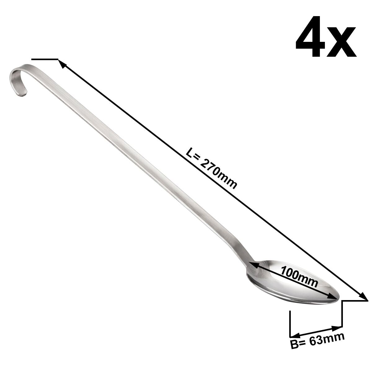 (4 pcs) Serving Spoon PREMIUM - Ø 63mm - Length: 270mm - Stainless Steel