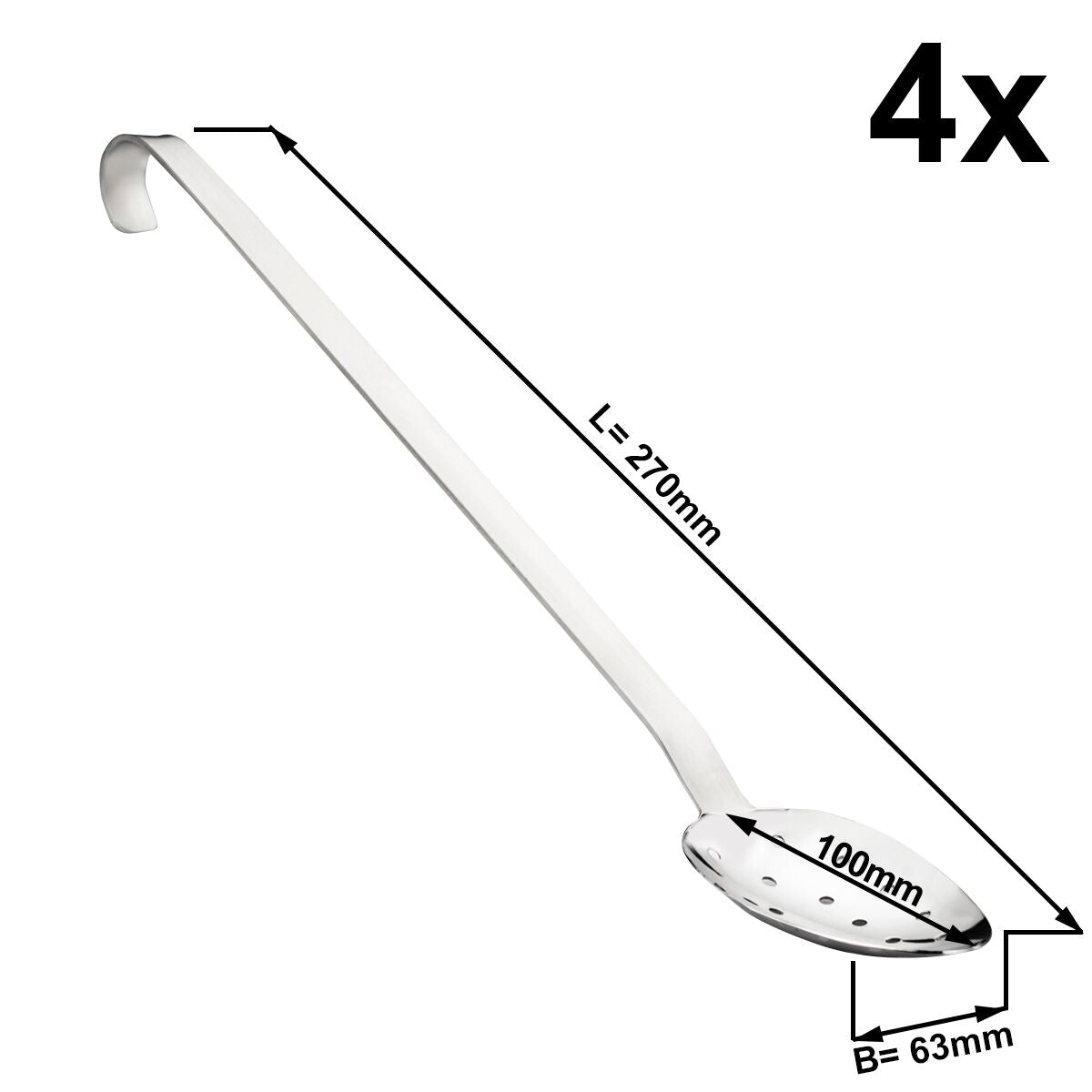 (4 kpl) Tarjoilukauha - Ø 63 mm - Pituus: 350 mm - ruostumaton teräs