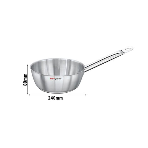 Conical Sauté Pan - Stainless Steel - 2.5L - Ø 240mm - Height: 80mm - Induction Compatible