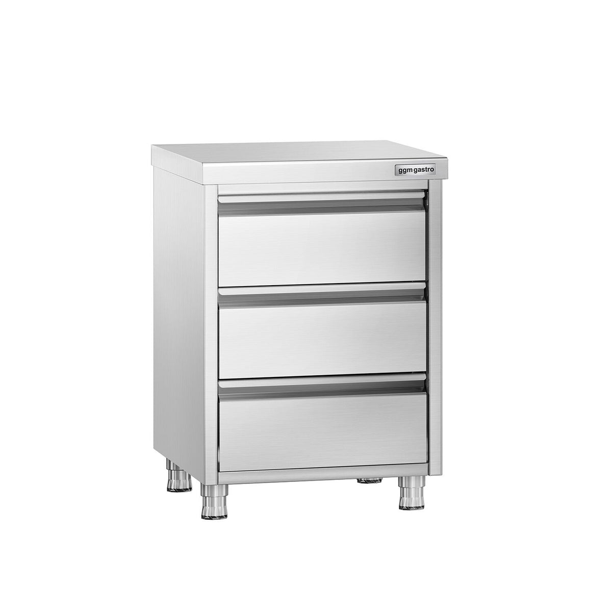 Työkaappi PREMIUM - ruostumaton teräs - 3 vetolaatikkoa - 500x600 mm