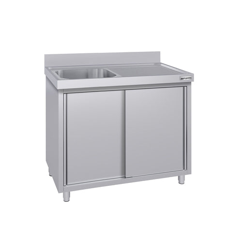 RST-allaskaappi ECO - ruostumattomasta teräksestä - 1000x600 mm - 1 allas - allas vasemmalla