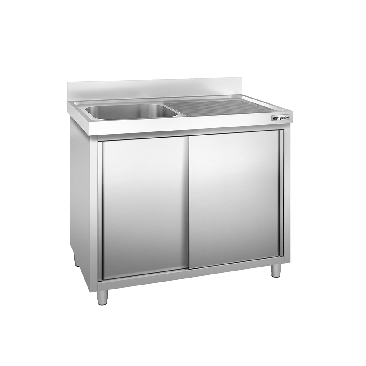 Commercial Sink Cabinet PREMIUM - Stainless Steel - 1000x700mm - with 1 bowl left-hand