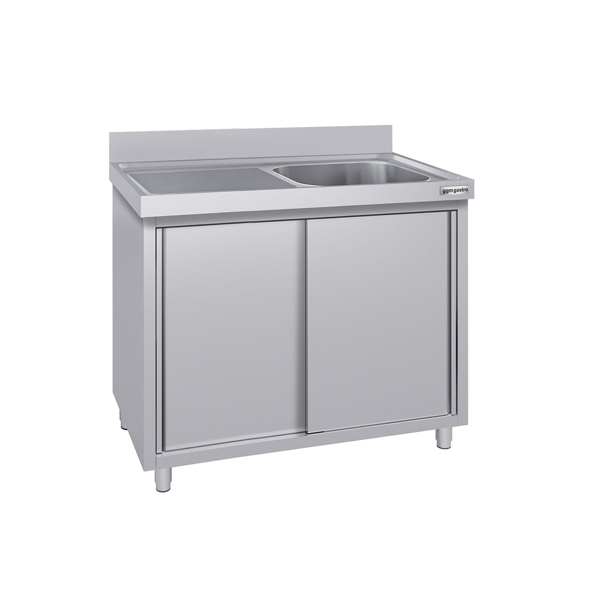 Commercial Sink Cabinet ECO - Stainless Steel - 1200x700mm - with 1 bowl right-hand