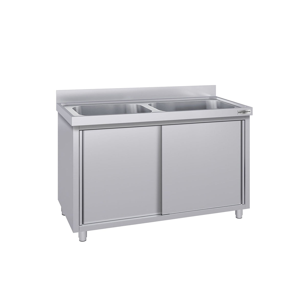 RST-allaskaappi ECO - ruostumattomasta teräksestä - 1600x700 mm - 2 allasta