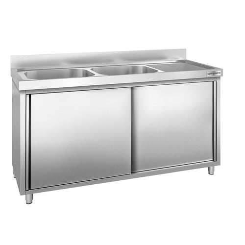 RST-allaskaappi PREMIUM - ruostumattomasta teräksestä - 1800x600 mm - 2 allasta