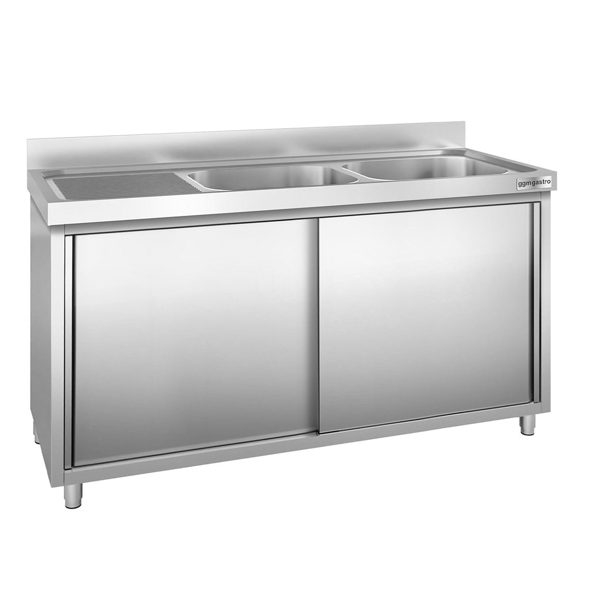 RST-allaskaappi PREMIUM - ruostumattomasta teräksestä - 1800x600 mm - 2 allasta