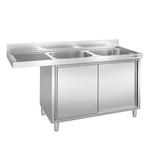 Allaskaappi astianpesukoneelle - 1800x700 mm - 2 allasta, oikealla