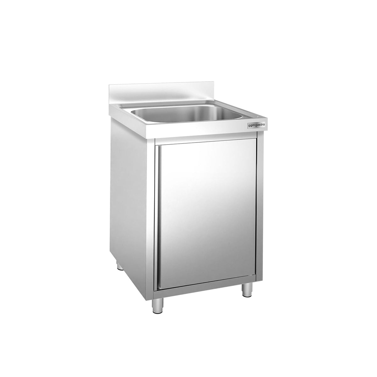 RST-allaskaappi PREMIUM - ruostumattomasta teräksestä - 600x600 mm - 1 allas - allas keskellä