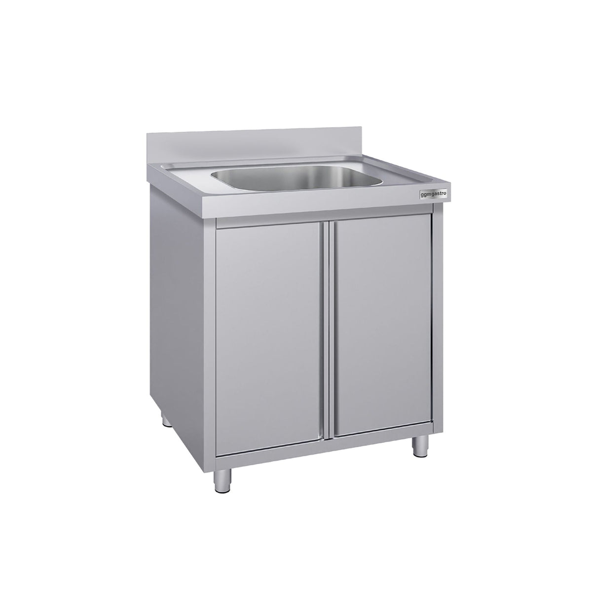 RST-allaskaappi ECO - ruostumattomasta teräksestä - 800x700 mm - 1 allas - allas keskellä