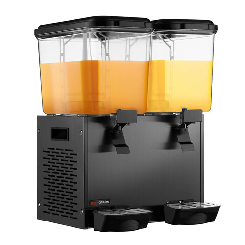 Juoma-annostelija - 2-osainen setti - 2 lasisäiliötä hanalla - 2x 18 l - 600 W - musta