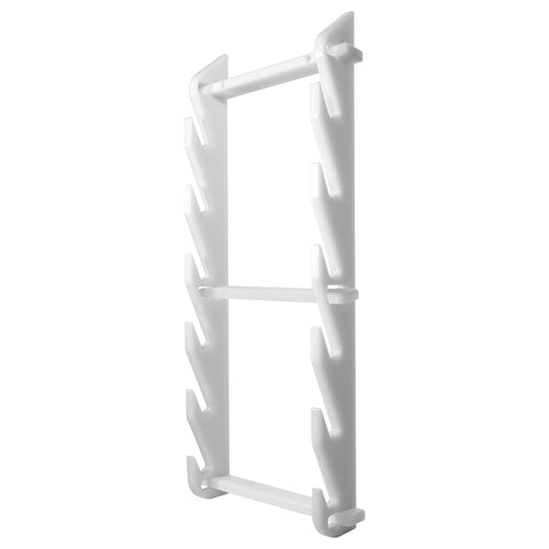 Leikkuulautateline - 370x100x900 mm - Sopii laudoille, joiden paksuus enintään 20 mm - Polyeteeni - Valkoinen - Seinäasennus - 6 laudalle