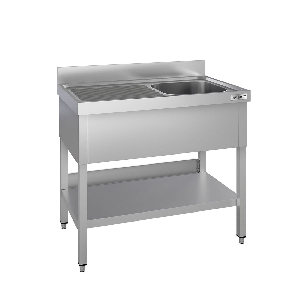 Tiskipöytä ECO - 1000x600 mm - alahyllyllä - 1 allas - allas oikealla