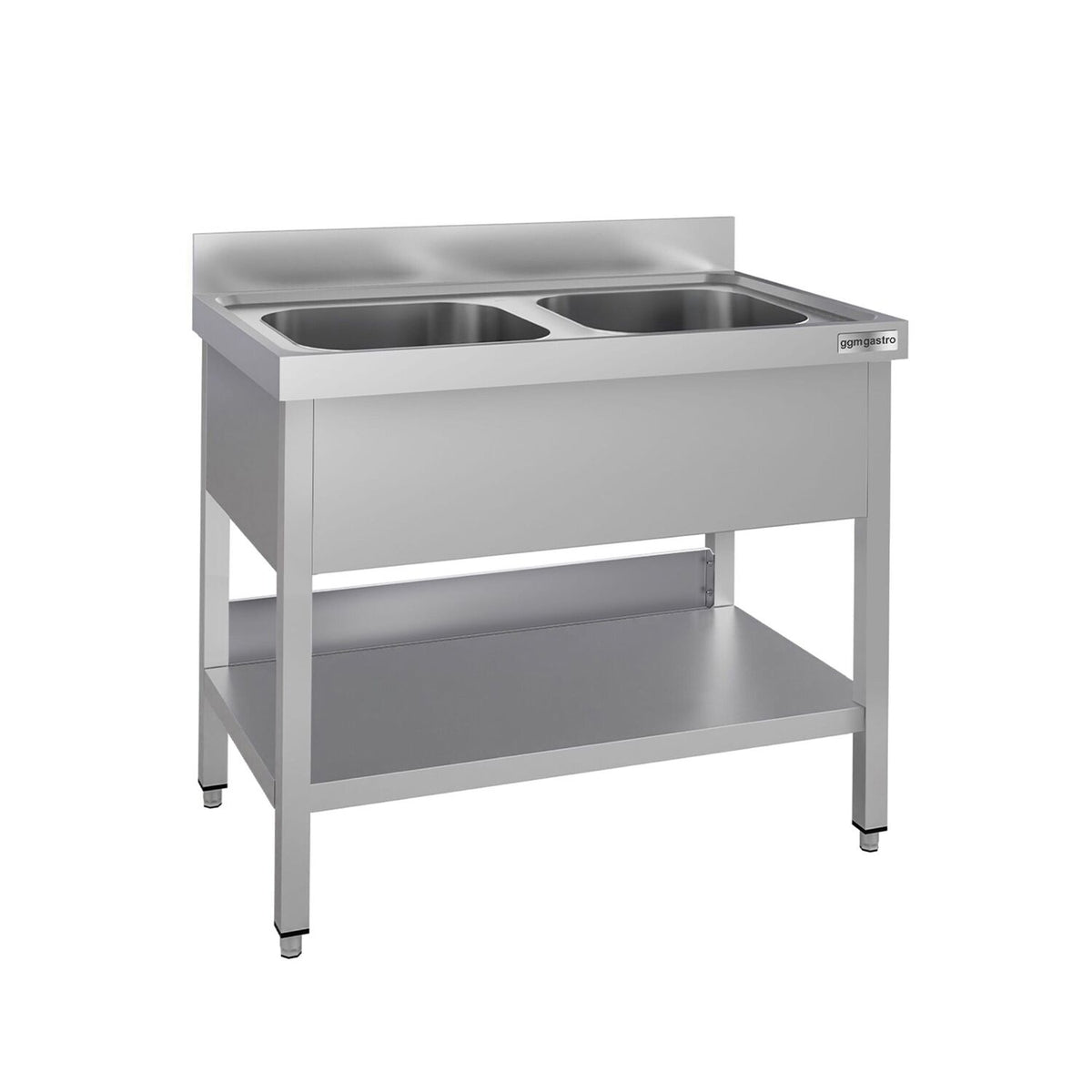 Tiskipöytä ECO - 1000x700 mm - alahyllyllä - 2 allasta allasta keskellä