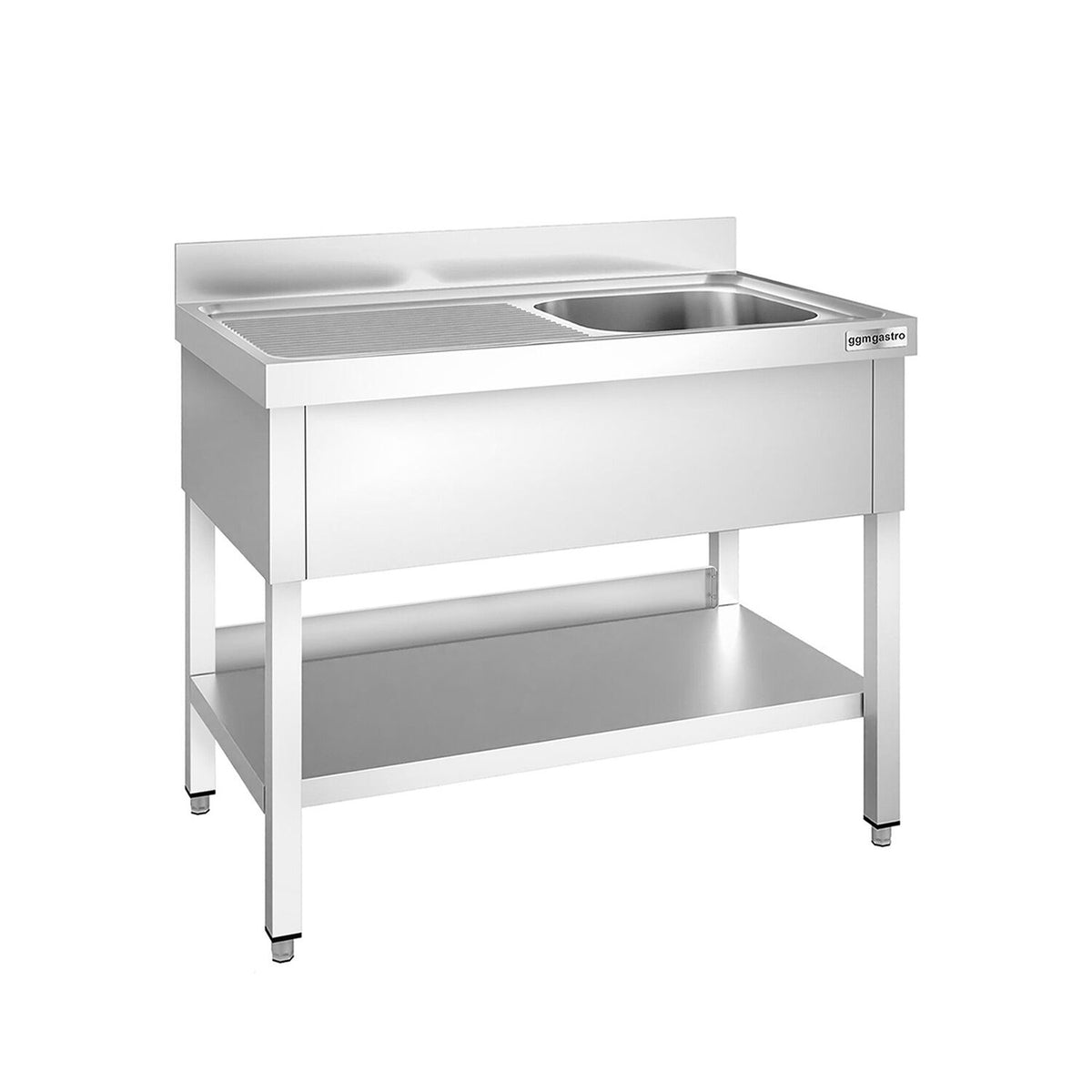 Tiskipöytä PREMIUM - 1000x700 mm - alahyllyllä - 1 allas allas oikealla