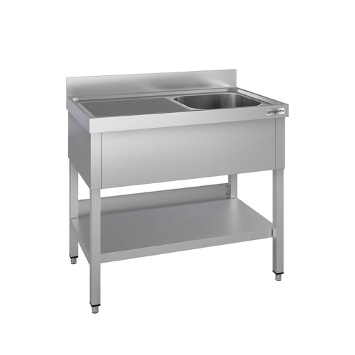 Tiskipöytä ECO - 1200x600 mm - alahyllyllä - 1 allas - allas oikealla
