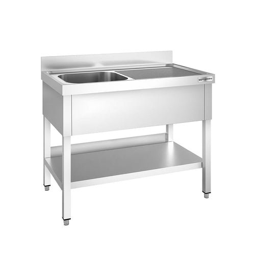 Tiskipöytä PREMIUM - 1200x700 mm - alahyllyllä - 1 allas allas vasemmalla