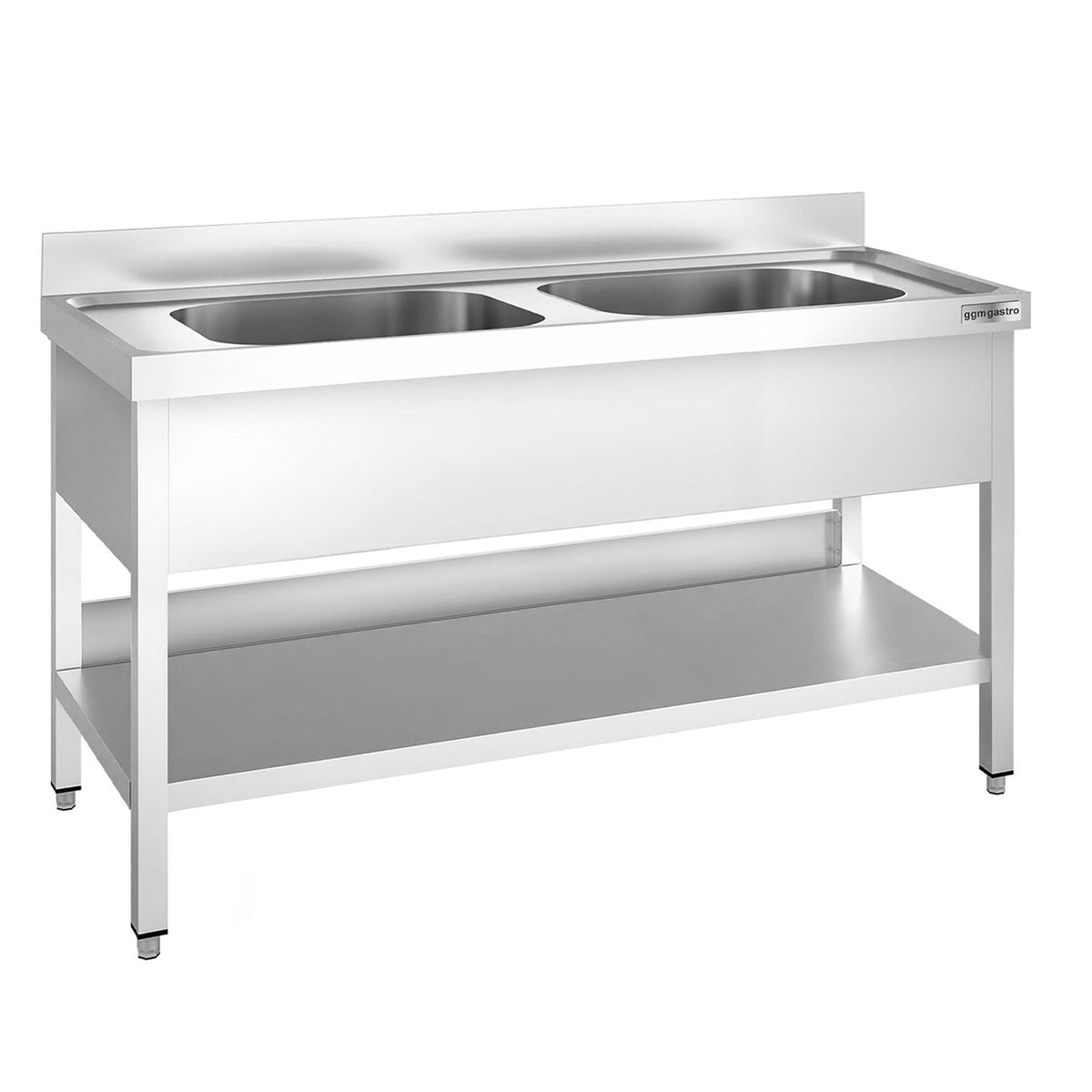 Tiskipöytä PREMIUM - 1400x600 mm - alahyllyllä - 2 allasta - allas keskellä