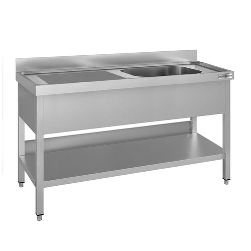 Tiskipöytä ECO - 1400x700 mm - alahyllyllä - 1 allas allas oikealla