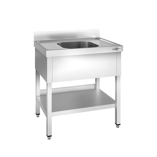 Tiskipöytä PREMIUM - 800x600 mm - alahyllyllä - 1 allas - allas keskellä