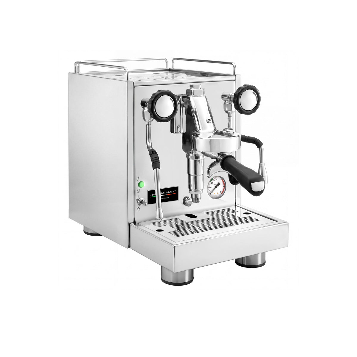 Commercial Espresso Machine "Mini" -1 Group  – 1.2 kW – with Steam Wand & Hot Water – Stainless Steel