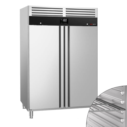 Commercial Upright Freezer Stainless steel PREMIUM - GN 2/1 - 1200L - with 2 doors
