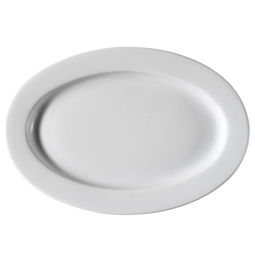 (12 kpl) PERA Weiß - lautanen - Dönerteller - ovaali - posliini - 350x350 mm - valkoinen