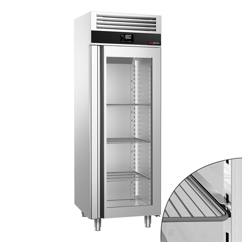 Commercial Upright Freezer Stainless steel  PREMIUM - GN 2/1 - 700L - with 1 glass door