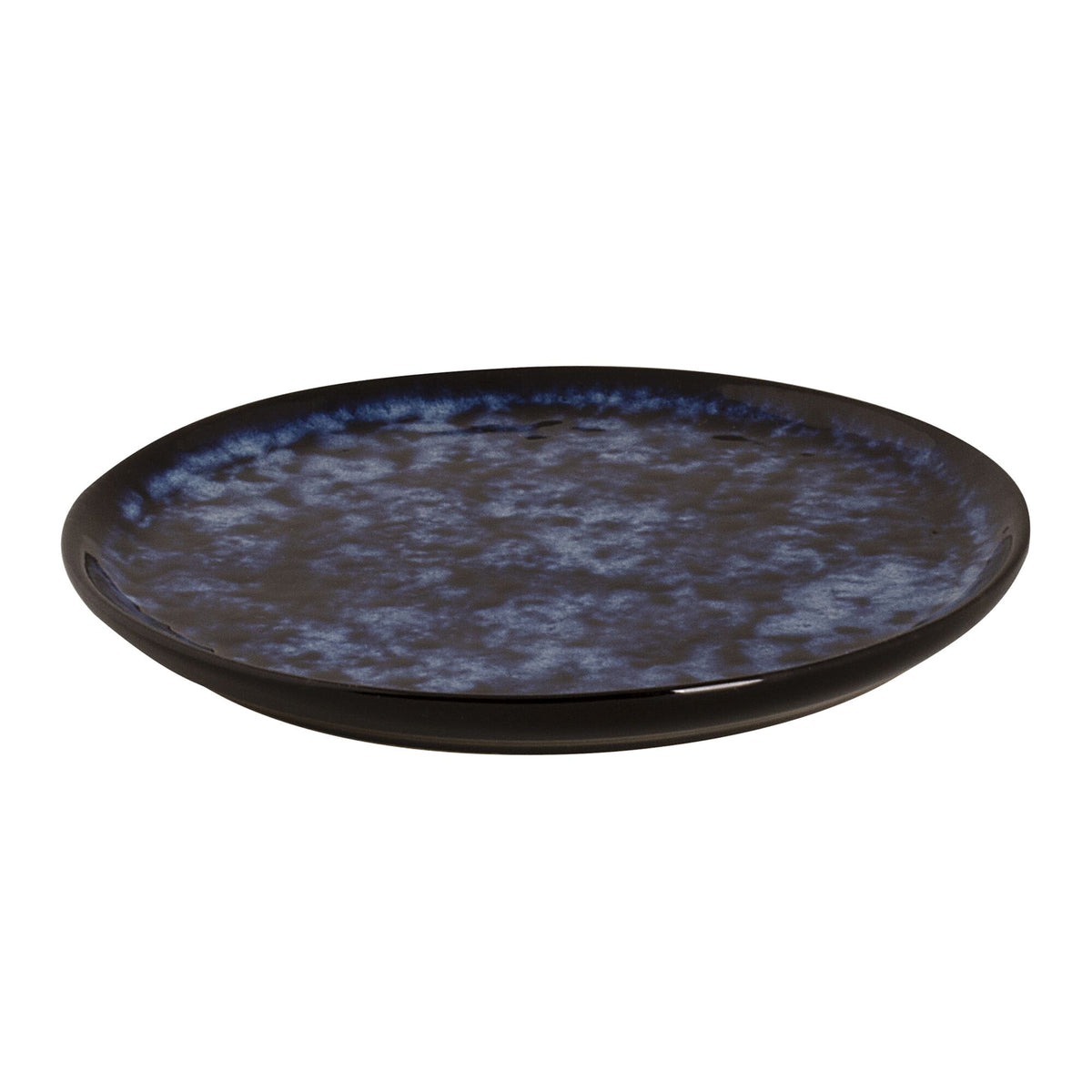(4 pcs) BAMA BLUE | Canapé Plate - flat - Stoneware - Ø150mm - Blue