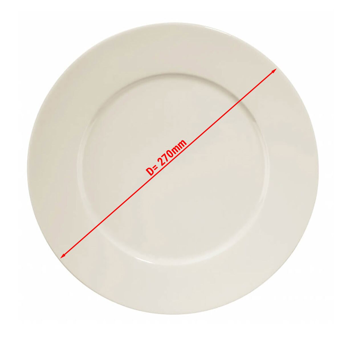 (12 pcs) PERA Cream | Plate - flat - Porcelain - Ø270mm - Cream