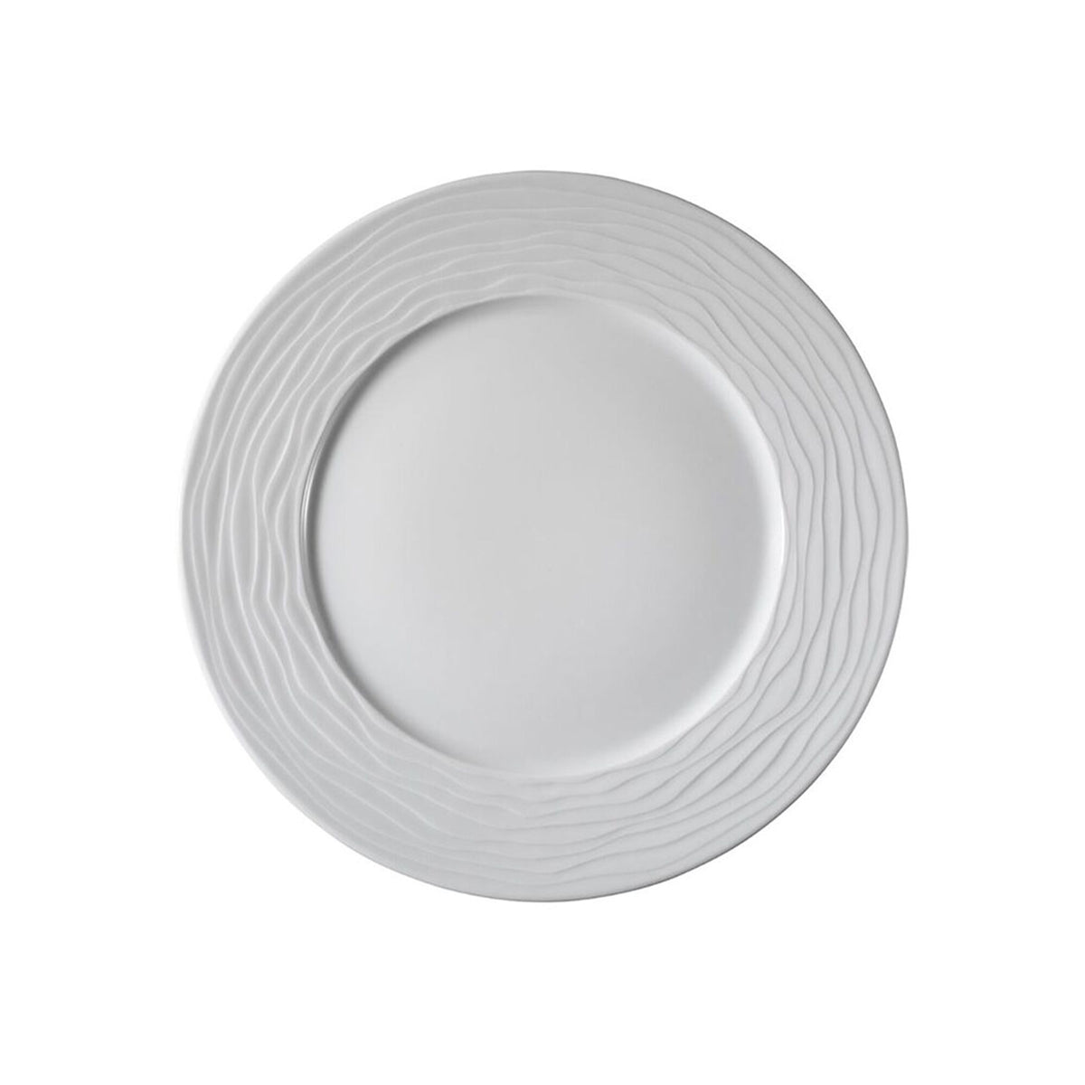 (12 pcs) SEA WAVE | Canapé Plate - flat - Porcelain - Ø180mm - White