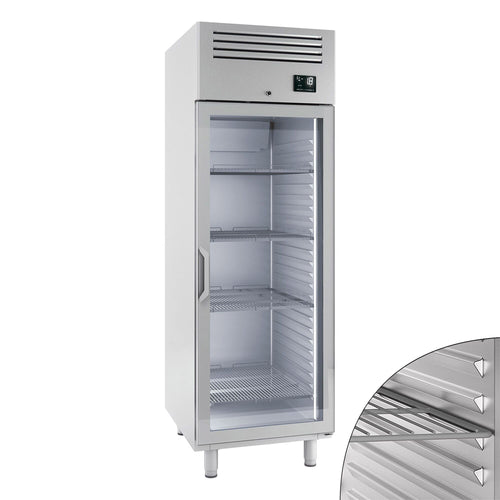 RST-pakastekaappi PREMIUM PLUS - GN 2/1 - 687 mm - 560 l - -18…-1 °C - mitat 1 lasiovi - LED-valaistus, kiertoilmajäähdytys, automaattinen sulatus, digitaalinen termostaatti, R290, lukittava