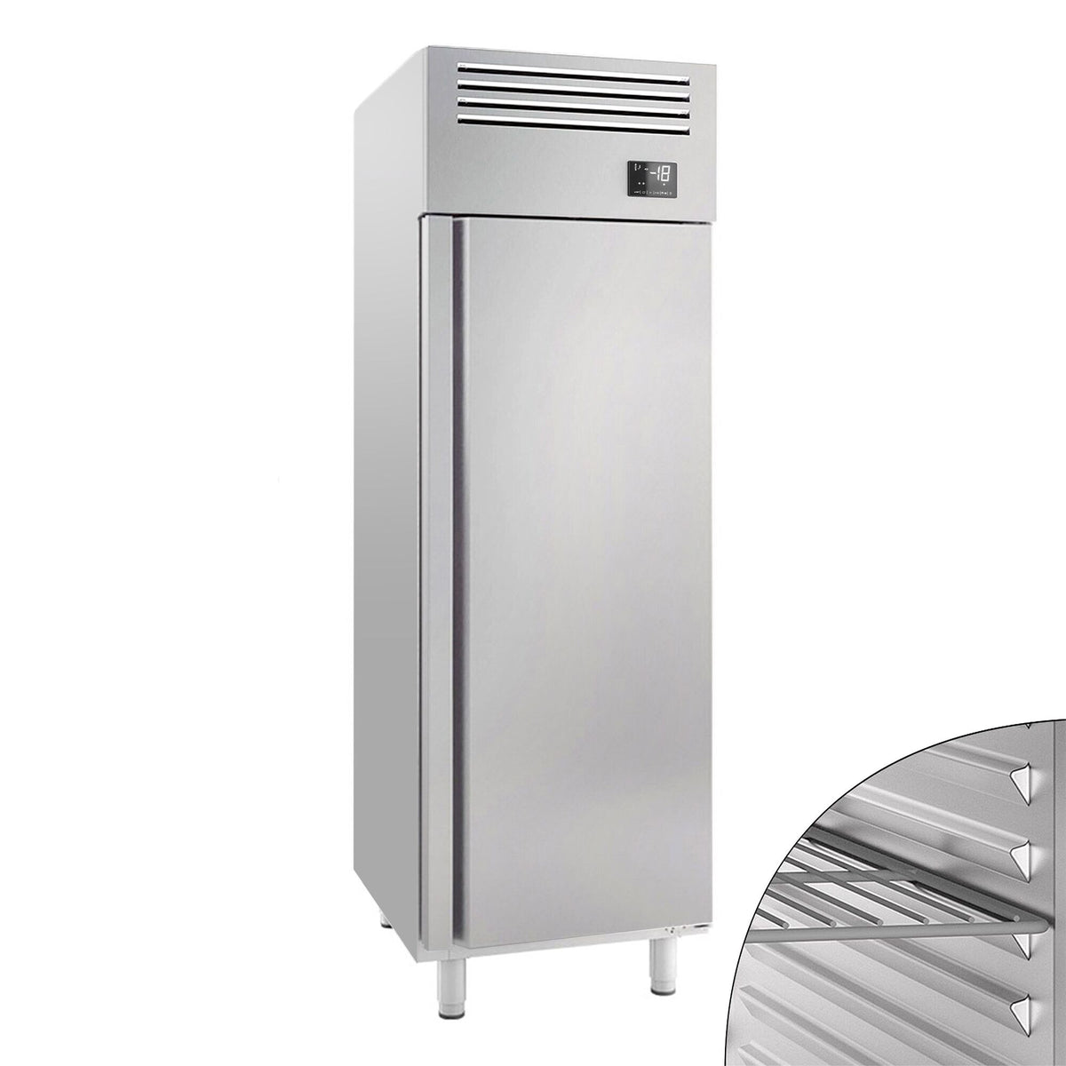 RST-pakastekaappi PREMIUM PLUS - GN 2/1 - 687 mm - 560 l - -18…-1 °C - mitat 1 ovi - LED-valaistus, kiertoilmajäähdytys, automaattinen sulatus, digitaalinen termostaatti, lukittava
