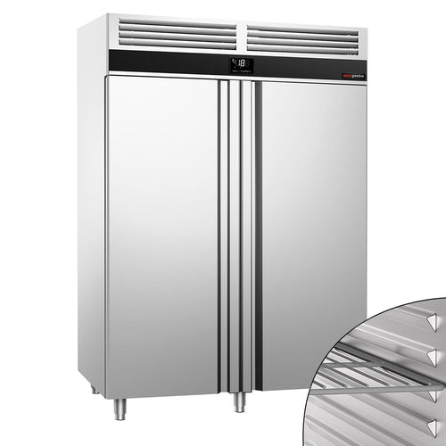 RST-pakastekaappi PREMIUM - GN 2/1 - 1400 l - -22…-10 °C - mitat 2 ovea - kiertoilmajäähdytys, digitaalinen termostaatti, automaattinen sulatus, R290, sisävalo, itsesulkeutuvat ovet