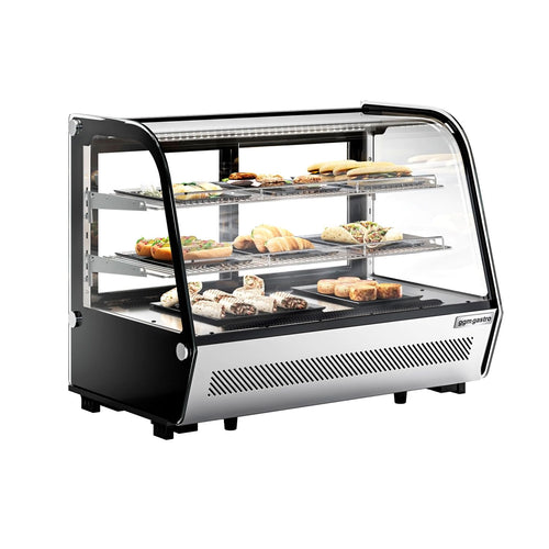 Pöytämallinen kylmävitriini - 160 l - 874 mm - pyöreä - 2 hyllyä - LED-valaistus - liukuovet