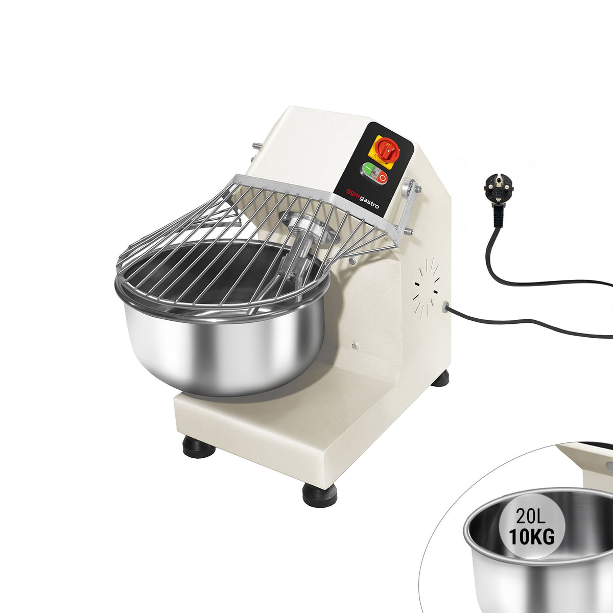 Taikinakone ammattikäyttöön - 20 l / 10 kg - 1-nopeuksinen - 230 V