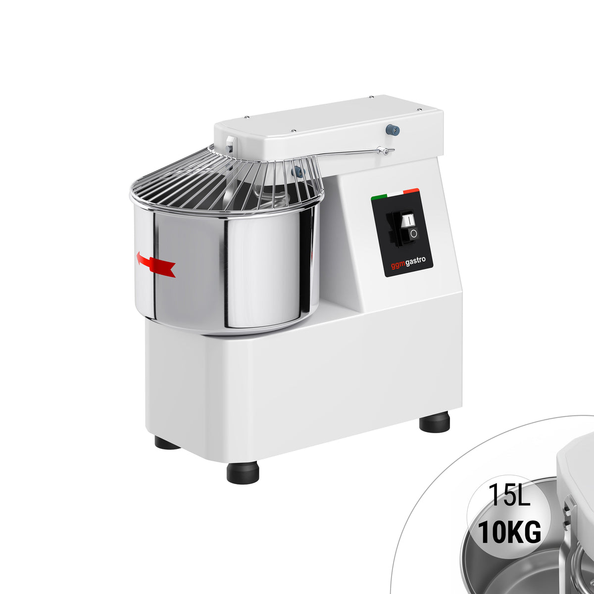 Commercial Spiral Dough Mixer - 15L / 10kg - Fixed Head & Bowl - 230V