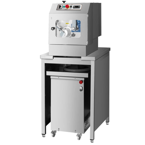 Taikinanjakaja sis. taikinapyöristäjän ja jalustan - 0,93 kW - Painoalue: ~50–300 g - Kapasiteetti: 30 kg - enint. 340 kpl/h