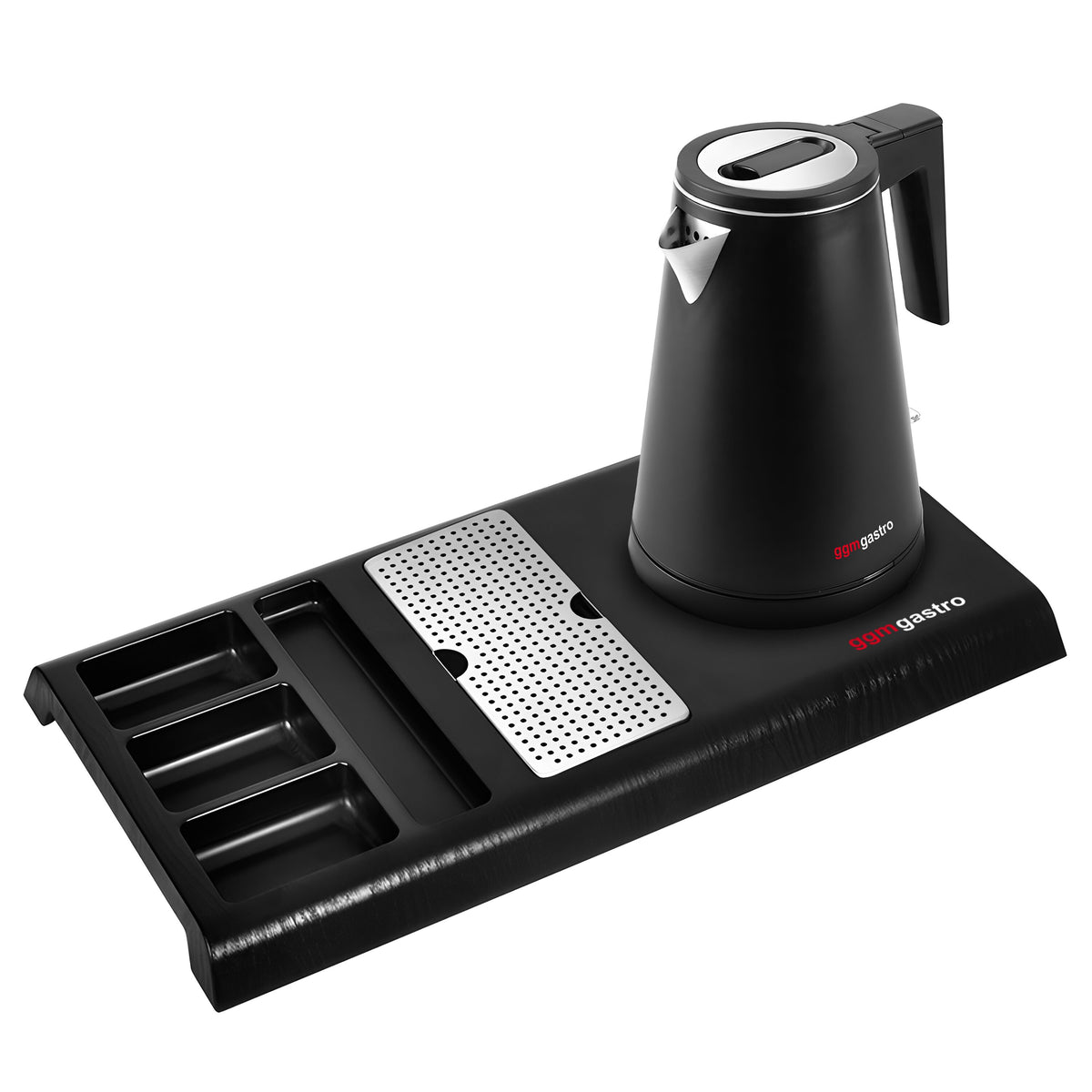 Electric kettle - 0.8 litres - 1.2 kW - incl. tea station with 4 compartments and drip tray