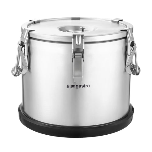Ruostumattomasta teräksestä lämpöastia - 20 l - korkeus 360 mm - kumipohjalla