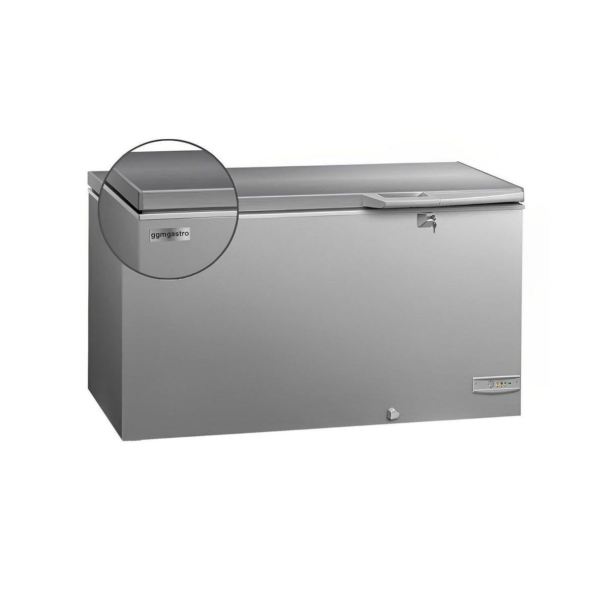 Commercial Chest Freezer - 1504x695mm - 388 L - Stainless Steel Lid - incl. separating grid - For UK