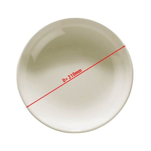 (24 pcs) TEOS | Deep Plate - Porcelain - Ø210mm - Cream