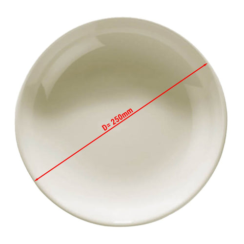 (24 pcs) TEOS | Deep Plate - Porcelain - Ø250mm - Cream